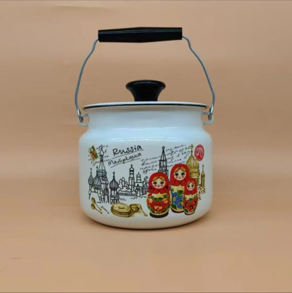 Kazakhstan Enamel Storage Bucket, Milk Bucket, Pig Oil Tank, Hand-held Bucket, Vintage And Nostalgic Enamel Cookware - Image 4