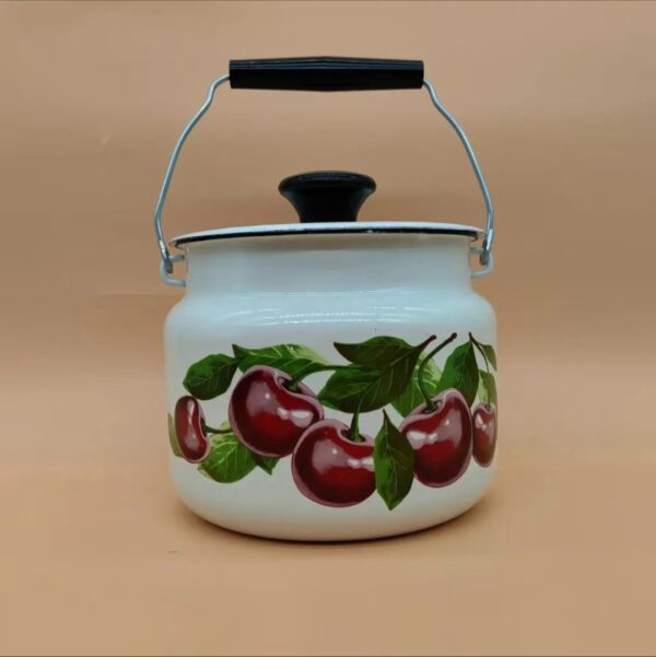 Kazakhstan Enamel Storage Bucket, Milk Bucket, Pig Oil Tank, Hand-held Bucket, Vintage And Nostalgic Enamel Cookware - Image 2