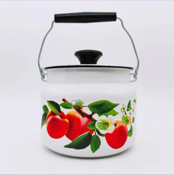 Kazakhstan Enamel Storage Bucket, Milk Bucket, Pig Oil Tank, Hand-held Bucket, Vintage And Nostalgic Enamel Cookware - Image 9