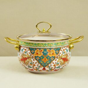 Retro thickened enamel soup pot, multifunctional household stew pot, enamel cookware for induction cooker and gas stove