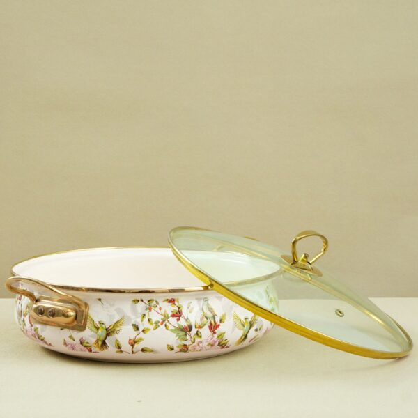 30CM Enamel Seafood Pot With Glass Lid, High-Capacity Hot Pot, Shallow Soup Pot, Induction Cooker, Open Flame Universal - Image 2