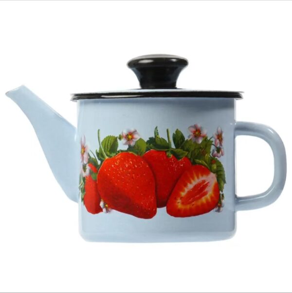 Kazakhstan Vintage Enamel Oil Pot, Spice Jar, Seasoning Jar, Enamel Cookware for Home Kitchen - Image 9