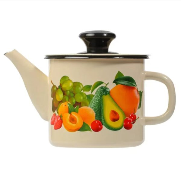 Kazakhstan Vintage Enamel Oil Pot, Spice Jar, Seasoning Jar, Enamel Cookware for Home Kitchen - Image 7