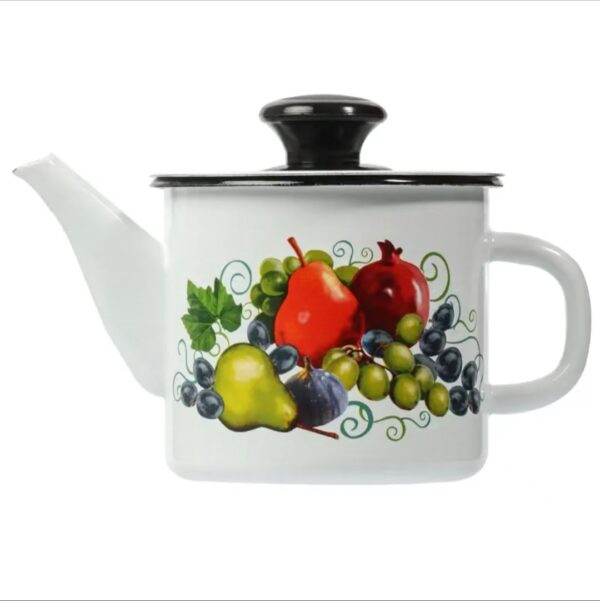 Kazakhstan Vintage Enamel Oil Pot, Spice Jar, Seasoning Jar, Enamel Cookware for Home Kitchen - Image 3