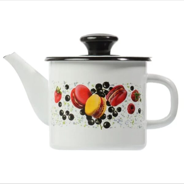 Kazakhstan Vintage Enamel Oil Pot, Spice Jar, Seasoning Jar, Enamel Cookware for Home Kitchen - Image 2