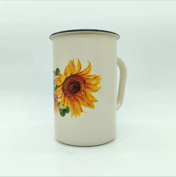 Kazakhstan Vintage Enamel Beer Mug, Large Water Cup, Exquisite Milk Cup - Image 6