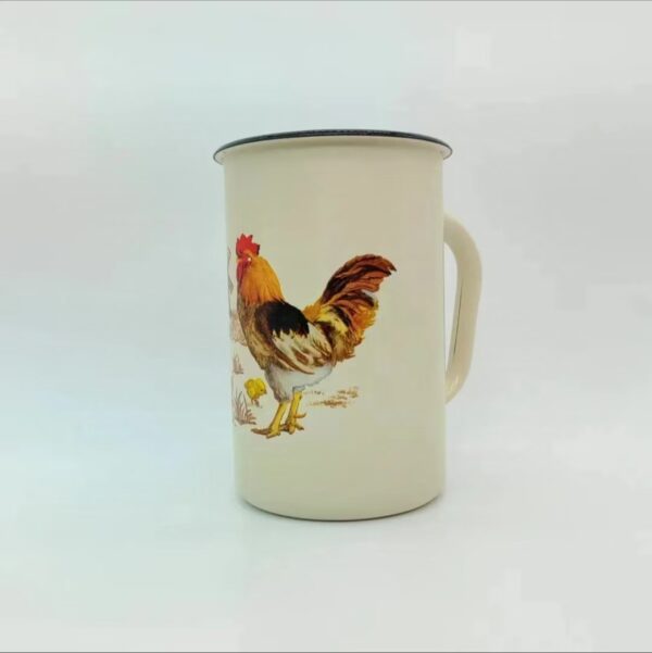 Kazakhstan Vintage Enamel Beer Mug, Large Water Cup, Exquisite Milk Cup - Image 4