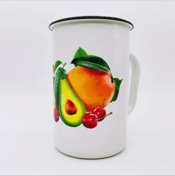 Kazakhstan Vintage Enamel Beer Mug, Large Water Cup, Exquisite Milk Cup - Image 2